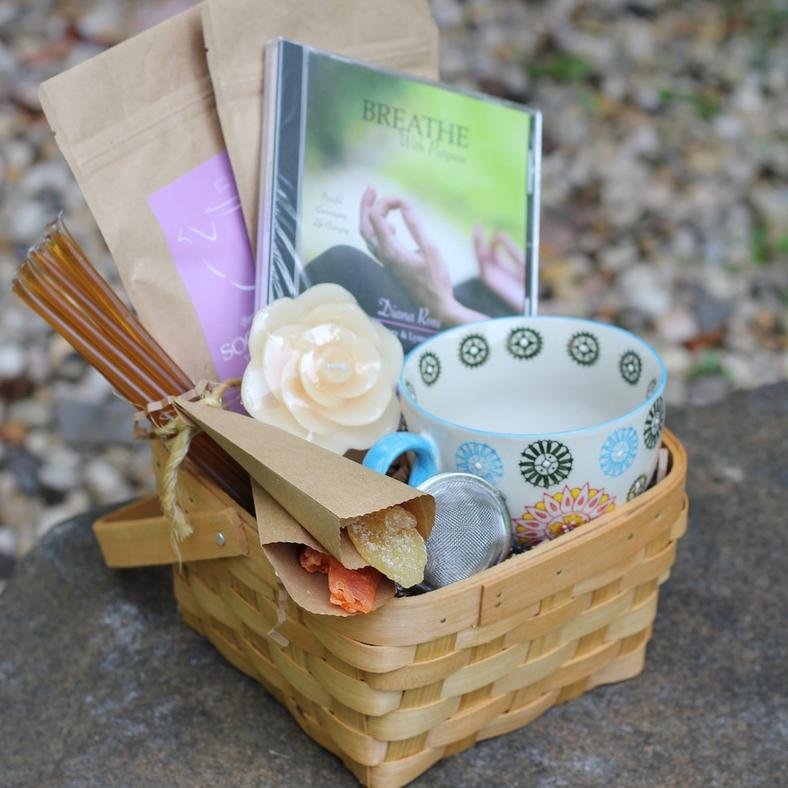 Organic Get Well Tea Basket For Breast Cancer